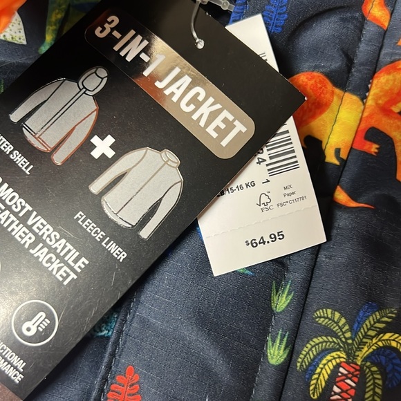 CHILDRENS PLACE 3T BOYS JACKET / GLOVES / FLEECE/ HAT SET NWT MSRP $110 - Picture 3 of 14